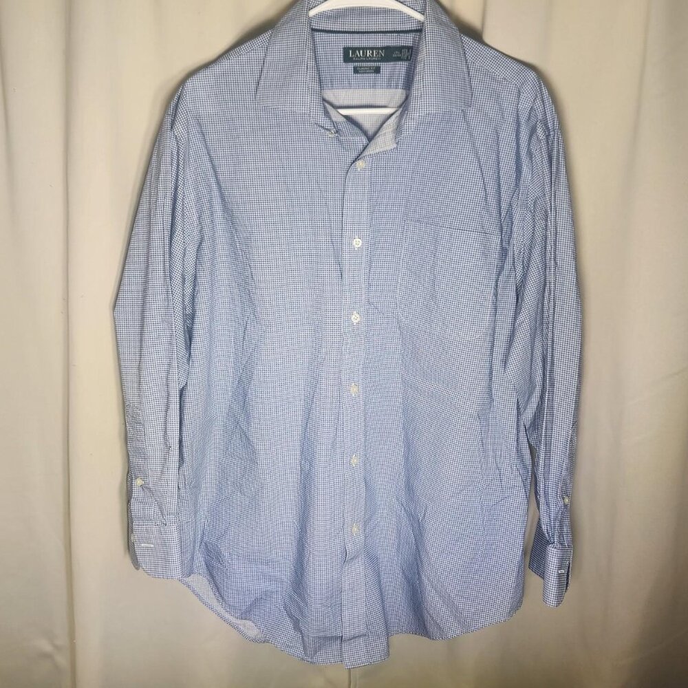 Lauren Ralph Lauren Blue Pattern Button Up Dress Shirt
